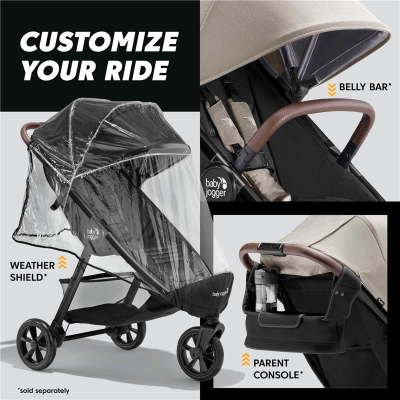 graco minnie stroller Baby Jogger City Mini GT3 All Terrain Stroller (Frosted Ivory)