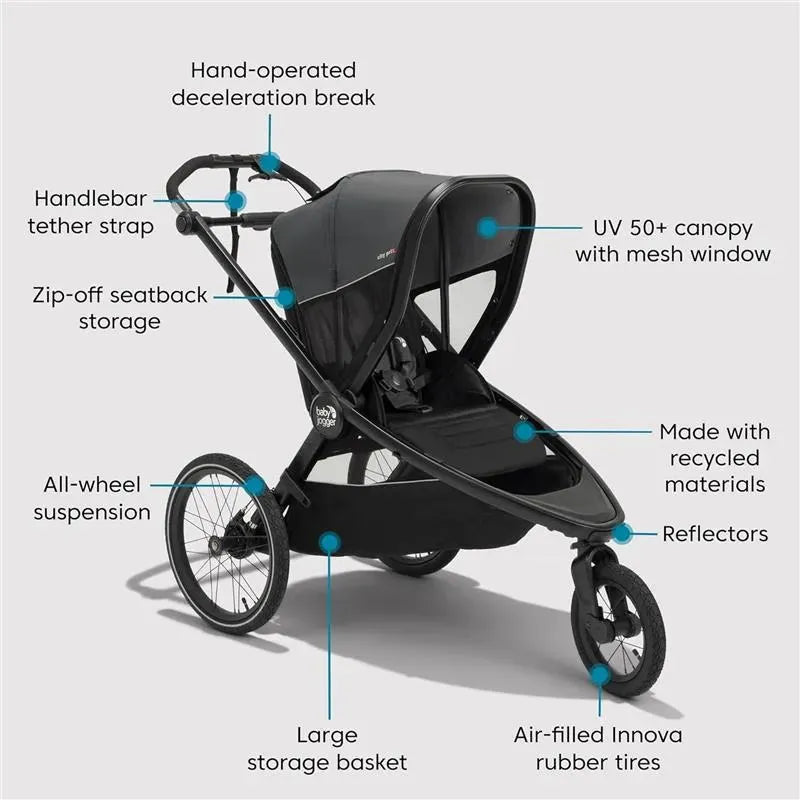 Baby Jogger City Prix™ Jogger X Bike Trailer Stroller, Ambition Blac