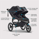 Baby Jogger - Summit X3 Jogging Double Stroller, Midnight Black Image 6