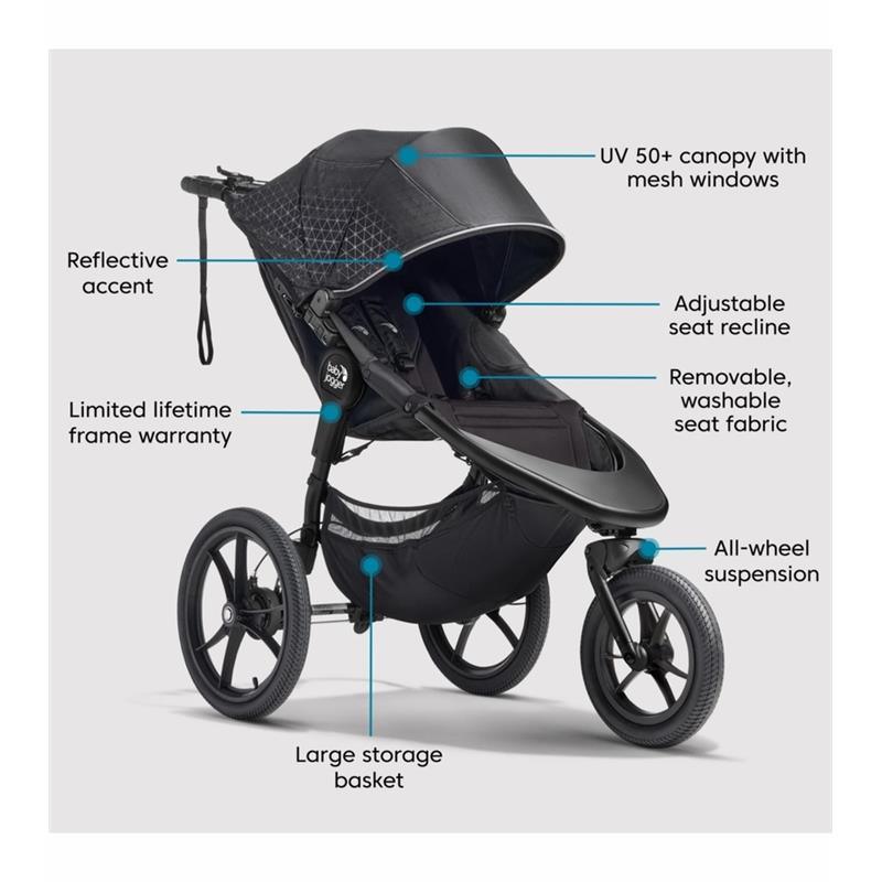 Baby Jogger - Summit X3 Jogging Single Stroller, Midnight Black Image 6