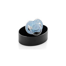 Bling Crystal Pacifier Light Blue, 6/18M Image 1