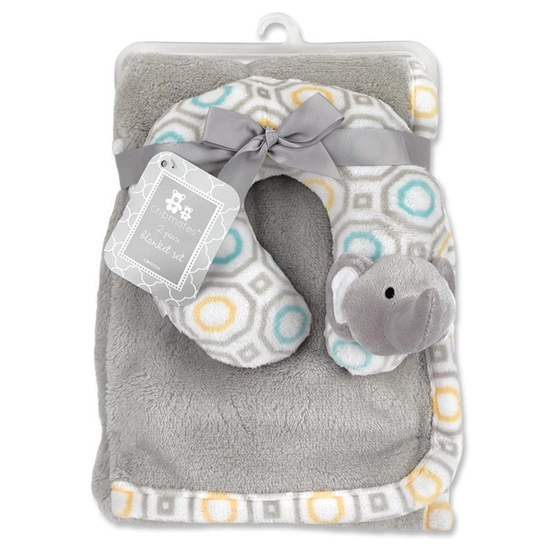 Baby King - Cribmates Baby Blanket With Neck Support, Elephant Grey Image 1