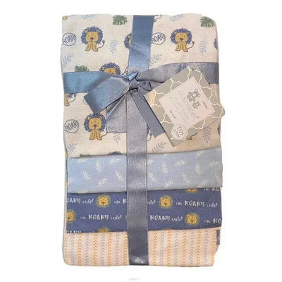 Baby King - CribMates Boys, Blankets Cotton, 4 pack, Lion Roary Blue Image 1