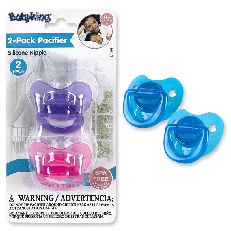 Baby King Silicone Pacifier 2 Pack - Assorted Colors Image 3