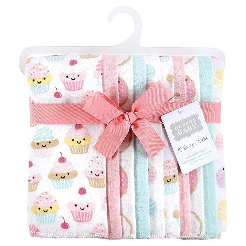 Baby Vision 10Pk Flannel Burp Cloth, Sweetest Cupcake Image 2