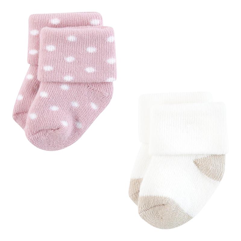 Baby Vision 10Pk Organic Terry Socks, Soft Pink Dot Stripe Image 6
