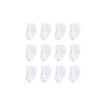 Baby Vision - 12Pk Baby Unisex Terry Socks, White, 6/12M Image 1
