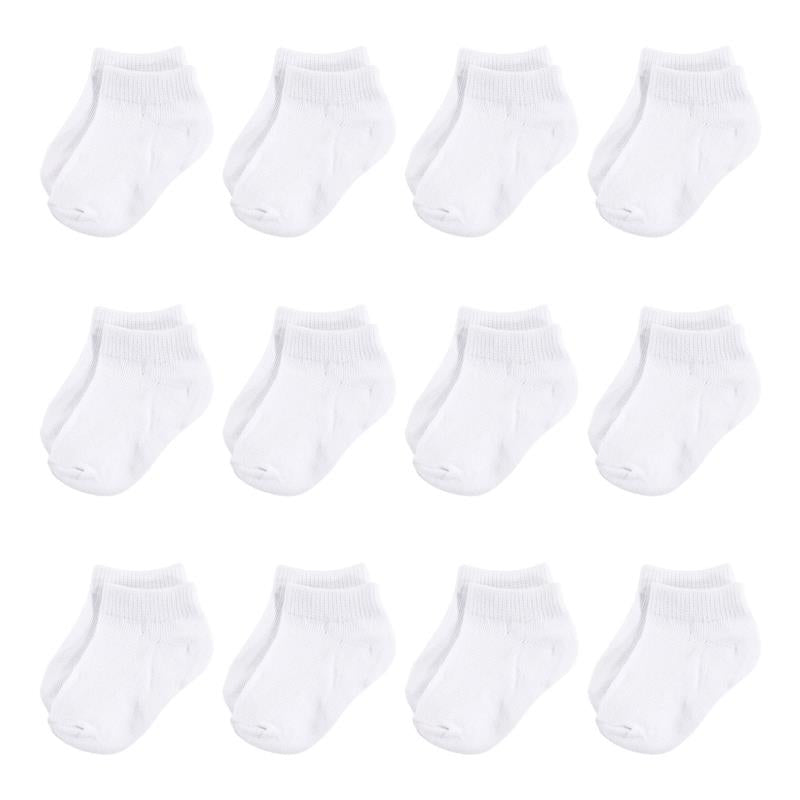 Baby Vision 12Pk Girls Organic Cotton Casual Sock, White Image 2