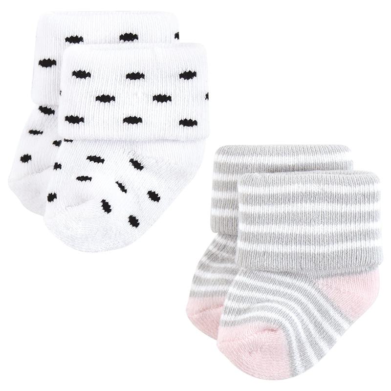 Baby Vision 12Pk Terry Socks Mom & Dad Girl Pink/Black Image 5