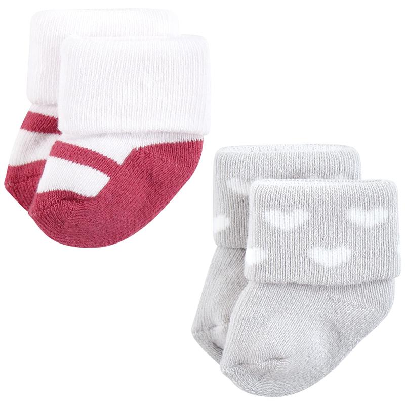 Baby Vision 12Pk Terry Socks Mom & Dad Girl Pink/Black Image 6