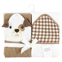 Baby Vision 2Pk Hooded Towel Brown Gingham Puppy Image 2
