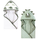 Baby Vision 2Pk Hooded Towel, Neutral Dino World Image 2