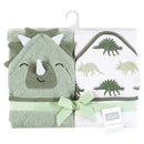 Baby Vision 2Pk Hooded Towel, Neutral Dino World Image 3