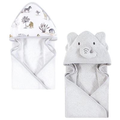 Baby Vision 2Pk Hooded Towel Neutral Safari World Image 1