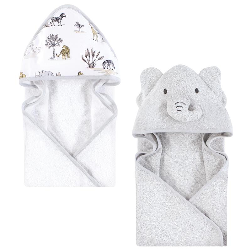 Baby Vision 2Pk Hooded Towel Neutral Safari World Image 2