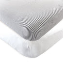 Baby Vision 2Pk Nature Organic Cotton Crib Sheet, White Heather Charcoal, One Size Image 2