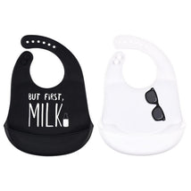 Baby Vision - 2Pk Silicone Bibs One Size But First Milk Image 1