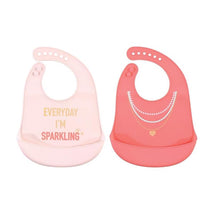 Baby Vision 2Pk Silicone Bibs, Sparkling Image 1