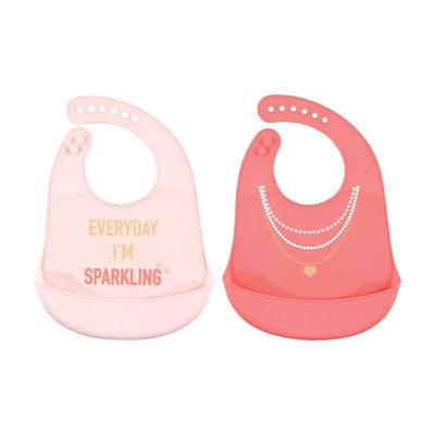 Baby Vision 2Pk Silicone Bibs, Sparkling Image 1