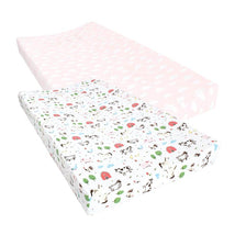 Baby Vision 2Pk Unisex Baby Cotton Changing Pad Cover, Girl Farm Animals, One Size Image 1