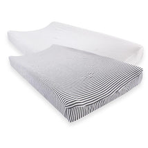 Baby Vision 2Pk Unisex Baby Organic Cotton Changing Pad Cover, White Heather Charcoal, One Size Image 1
