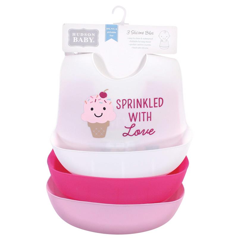 Baby Vision 2Pk Unisex Baby Silicone Bibs, Ice Cream, One Size Image 2