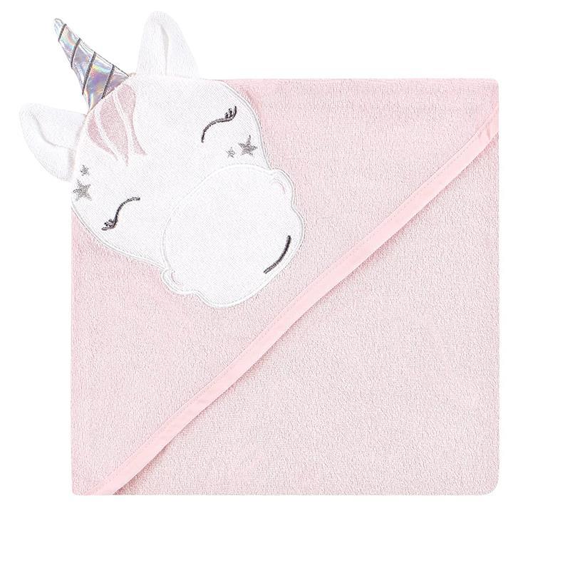 Baby Vision - 3Pk Hudson Baby Cotton Rich Hooded Towels, Pink Unicorn Image 5