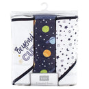 Baby Vision - 3Pk Hudson Baby Cotton Rich Hooded Towels, Solar System Image 9