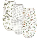 Baby Vision - 3Pk Hudson Baby Unisex Baby Quilted Cotton Swaddle Wrap, Forest Animals Image 1
