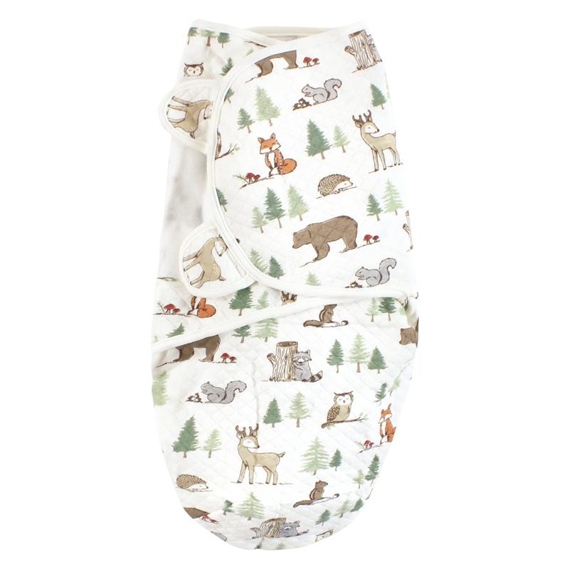 Baby Vision - 3Pk Hudson Baby Unisex Baby Quilted Cotton Swaddle Wrap, Forest Animals Image 3