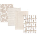 Baby Vision 4 Pk Cotton Flannel Burp Cloths, Giraffe, One Size Image 1