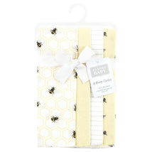 Baby Vision - 4Pk Flannel Burp Cloth Honey Bee Image 2
