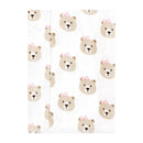 Baby Vision - 4Pk Flannel Burp Cloth Pink Taupe Bear Image 3