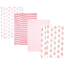 Baby Vision 4Pk Flannel Burp Cloths Happy Strawberries Image 1