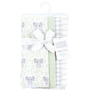Baby Vision 4Pk Flannel Burp Cloths, Leafy Elephant Image 2