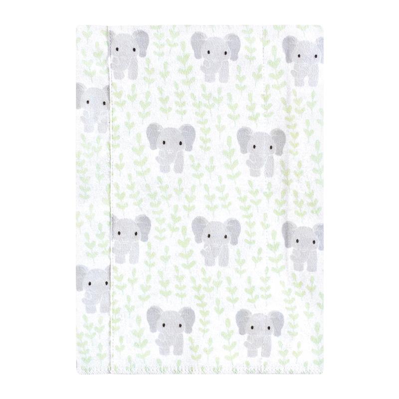 Baby Vision 4Pk Flannel Burp Cloths, Leafy Elephant Image 3