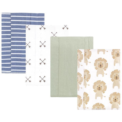 Baby Vision 4Pk Flannel Burp Cloths, Modern Lion Image 1