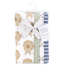 Baby Vision 4Pk Flannel Burp Cloths, Modern Lion Image 2