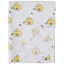Baby Vision 4Pk Flannel Receiving Blanket, Bee Image 3
