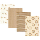 Baby Vision - 4Pk Hudson Baby Unisex Baby Cotton Flannel Burp Cloths, Brave Lion, One Size Image 1