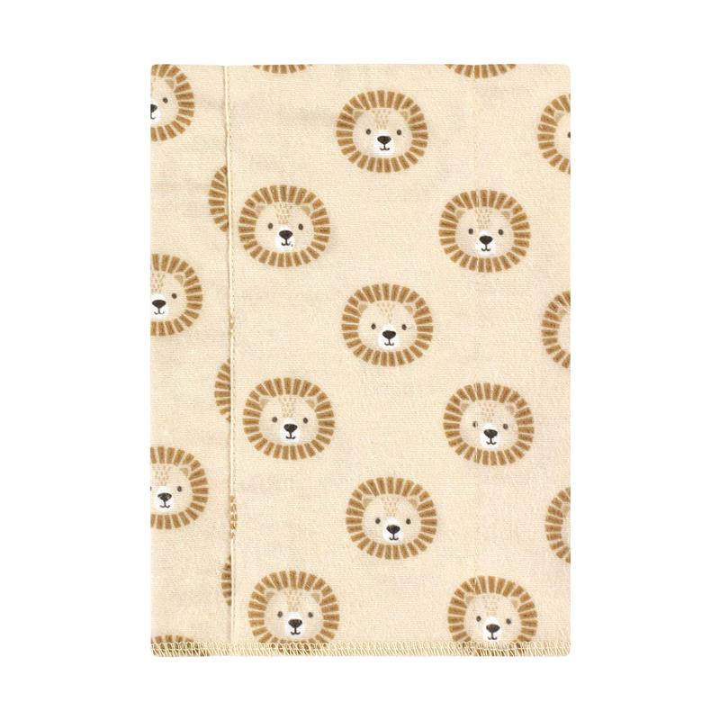 Baby Vision - 4Pk Hudson Baby Unisex Baby Cotton Flannel Burp Cloths, Brave Lion, One Size Image 3