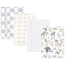 Baby Vision - 4Pk Hudson Baby Unisex Baby Cotton Flannel Burp Cloths Neutral Safari Image 1