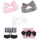 Baby Vision 5Pk Unisex Baby Headband & Socks Set, Houndstooth, 0/9M Image 2