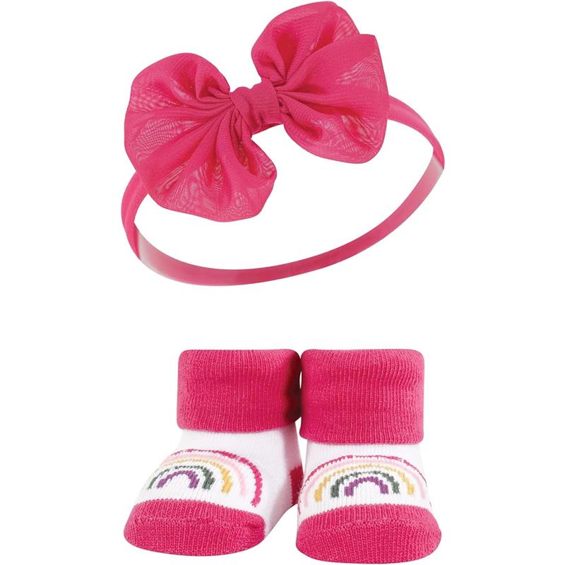 Baby Vision 6Pk Chiffon Bow Headband And Sock Set, Green Purple Image 2
