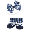 Baby Vision 6Pk Headband & Sock Set, Navy Gingham Image 3