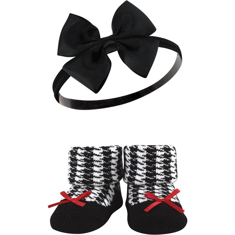 Baby Vision 6Pk Headband & Sock Set, Red Houndstooth Image 2