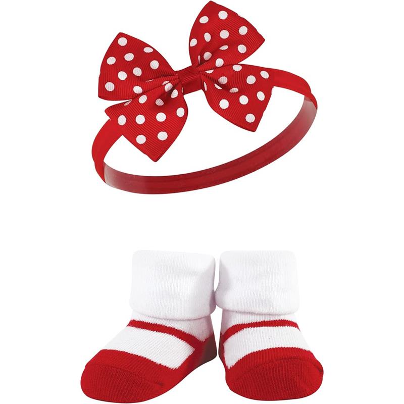 Baby Vision 6Pk Headband & Sock Set, Red Houndstooth Image 3