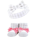 Baby Vision 6Pk Headband & Socks, Pink/Charcoal Image 2
