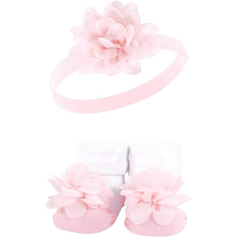 Baby Vision 6Pk Headband & Socks, Pink/Charcoal Image 3