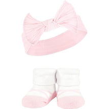 Baby Vision 6Pk Knit Headband & Sock Set, Pink Taupe Image 2